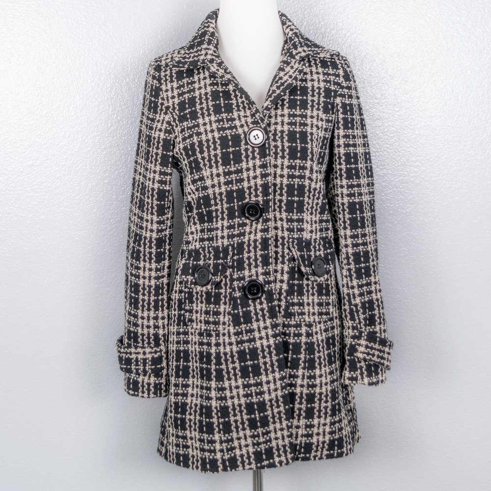 Poetry Clothing Plaid Pea Coat